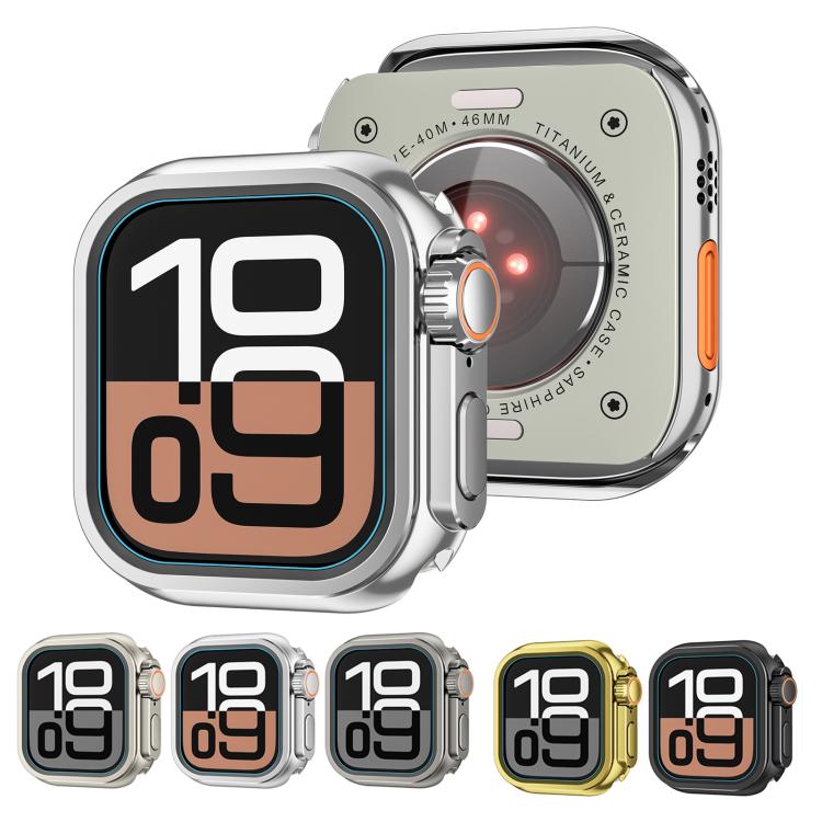 For Apple Watch Series 10 46mm Change to Ultra 49mm Zinc Alloy Watch Case(Bright Silver)