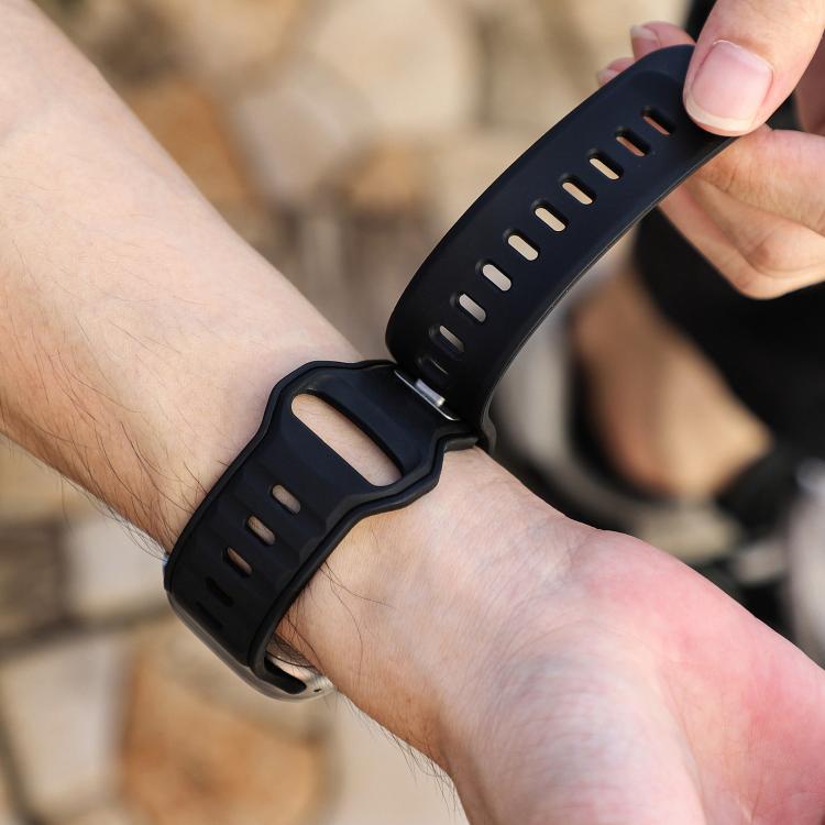 For Apple Watch 42mm / 41mm / 40mm / 38mm Norman Buckle Two-color Silicone Watch Band(Black)