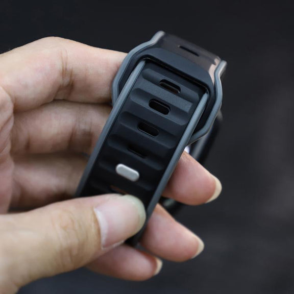 For Apple Watch 42mm / 41mm / 40mm / 38mm Norman Buckle Two-color Silicone Watch Band(Grey Black)