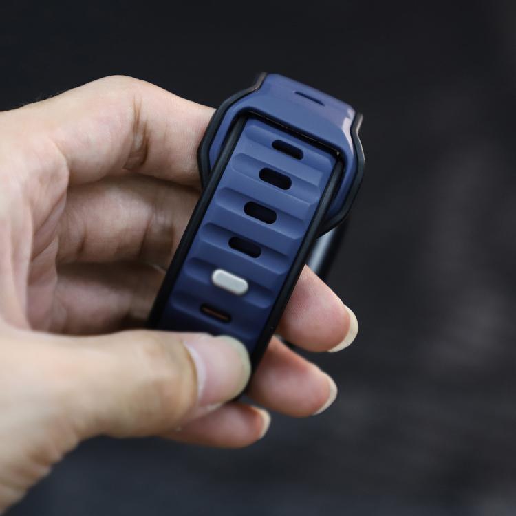 For Apple Watch 42mm / 41mm / 40mm / 38mm Norman Buckle Two-color Silicone Watch Band(Blue Black)