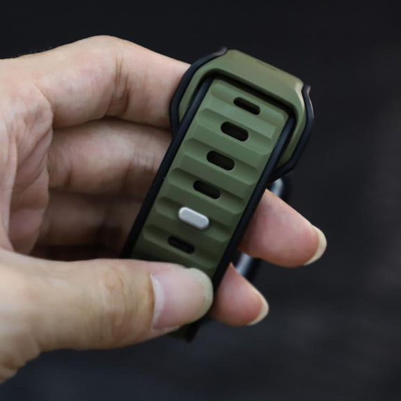 For Apple Watch 42mm / 41mm / 40mm / 38mm Norman Buckle Two-color Silicone Watch Band(Army Green Black)