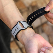 For Apple Watch 42mm / 41mm / 40mm / 38mm Norman Buckle Two-color Silicone Watch Band(Light Grey Black)
