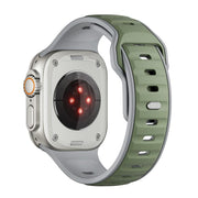 For Apple Watch 42mm / 41mm / 40mm / 38mm Norman Buckle Two-color Silicone Watch Band(Light Green Grey)