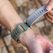 For Apple Watch 42mm / 41mm / 40mm / 38mm Norman Buckle Two-color Silicone Watch Band(Light Green Grey)