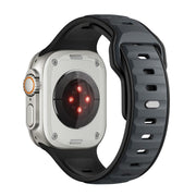 For Apple Watch 42mm / 41mm / 40mm / 38mm Norman Buckle Two-color Silicone Watch Band(Midnight Black)