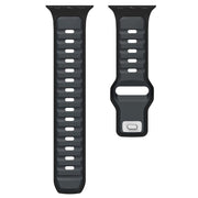 For Apple Watch 42mm / 41mm / 40mm / 38mm Norman Buckle Two-color Silicone Watch Band(Midnight Black)