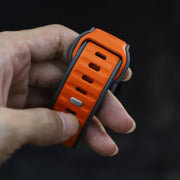 For Apple Watch 46mm / 49mm / 45mm / 44mm Norman Buckle Two-color Silicone Watch Band(Grey Orange)
