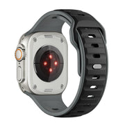 For Apple Watch 46mm / 49mm / 45mm / 44mm Norman Buckle Two-color Silicone Watch Band(Grey Black)