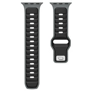 For Apple Watch 46mm / 49mm / 45mm / 44mm Norman Buckle Two-color Silicone Watch Band(Grey Black)