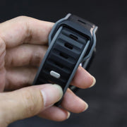For Apple Watch 46mm / 49mm / 45mm / 44mm Norman Buckle Two-color Silicone Watch Band(Grey Black)