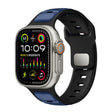 For Apple Watch 46mm / 49mm / 45mm / 44mm Norman Buckle Two-color Silicone Watch Band(Blue Black) - free shipping - PMc TechLife - Order now!