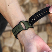 For Apple Watch 46mm / 49mm / 45mm / 44mm Norman Buckle Two-color Silicone Watch Band(Army Green Black)