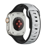 For Apple Watch 46mm / 49mm / 45mm / 44mm Norman Buckle Two-color Silicone Watch Band(Light Grey Black)
