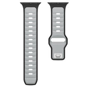For Apple Watch 46mm / 49mm / 45mm / 44mm Norman Buckle Two-color Silicone Watch Band(Light Grey Black)