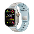 For Apple Watch 46mm / 49mm / 45mm / 44mm Norman Buckle Two-color Silicone Watch Band(Light Blue Coffee) - free shipping - PMc TechLife - Order now!