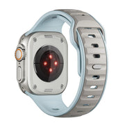 For Apple Watch 46mm / 49mm / 45mm / 44mm Norman Buckle Two-color Silicone Watch Band(Light Blue Coffee)