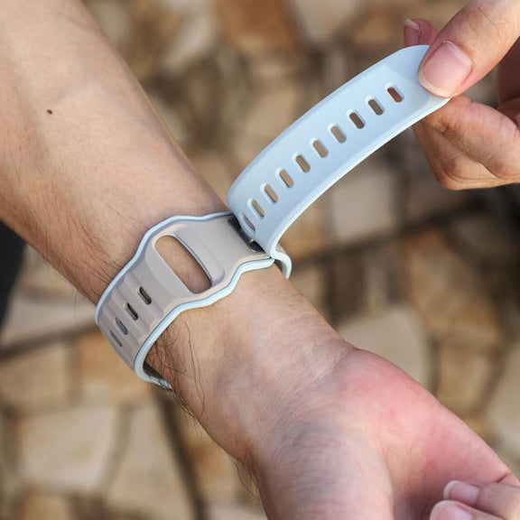 For Apple Watch 46mm / 49mm / 45mm / 44mm Norman Buckle Two-color Silicone Watch Band(Light Blue Coffee)