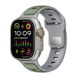 For Apple Watch 46mm / 49mm / 45mm / 44mm Norman Buckle Two-color Silicone Watch Band(Light Green Grey) - free shipping - PMc TechLife - Order now!