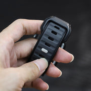 For Apple Watch 46mm / 49mm / 45mm / 44mm Norman Buckle Two-color Silicone Watch Band(Midnight Black)