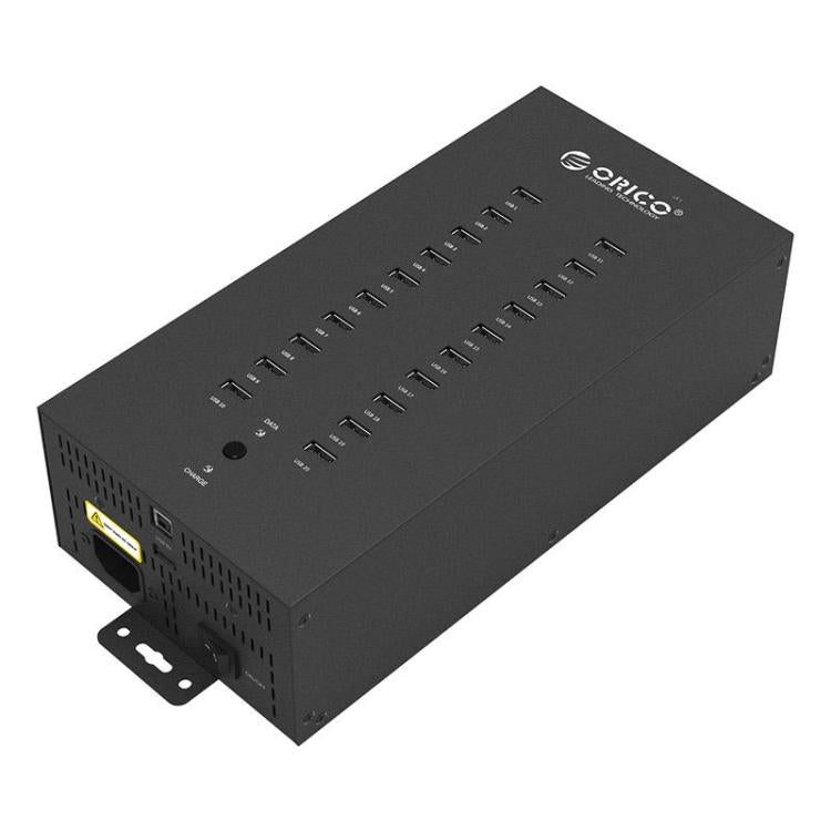 ORICO IH20P Industrial Grade 20 Ports USB 2.0 Hub, Plug:UK Plug(Black) - free shipping - PMC TechLife - Order now!