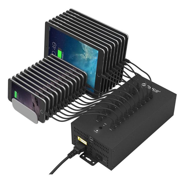 ORICO IH20P Industrial Grade 20 Ports USB 2.0 Hub, Plug:EU Plug(Black) - free shipping - PMC TechLife - Order now!