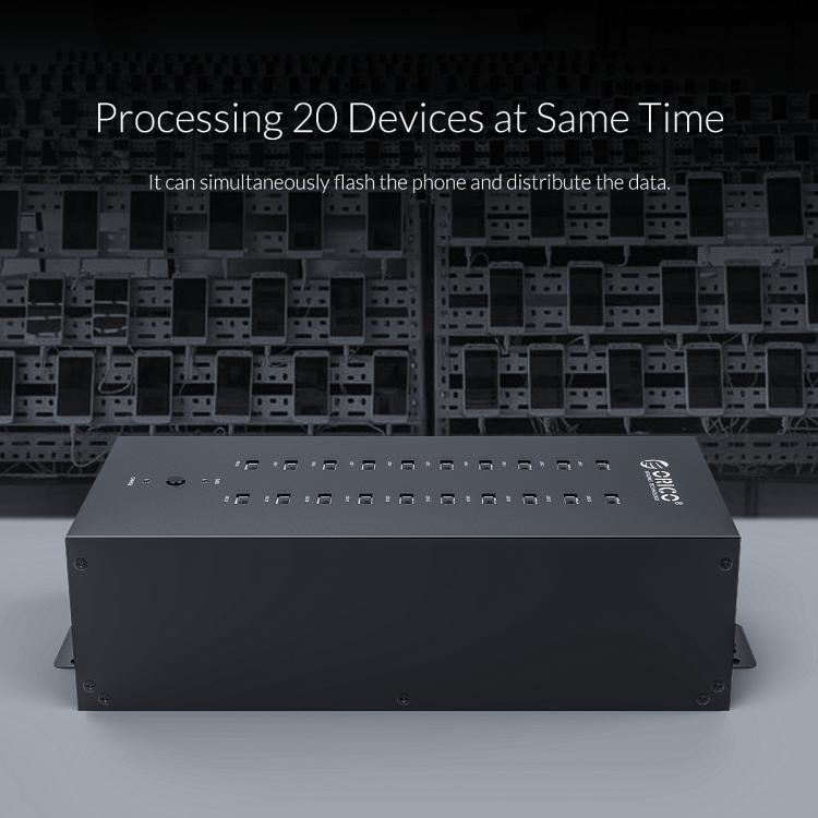 ORICO IH20P Industrial Grade 20 Ports USB 2.0 Hub, Plug:UK Plug(Black) - free shipping - PMC TechLife - Order now!