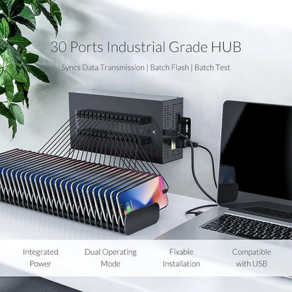 ORICO IH30P Industrial Grade 30 Ports USB 2.0 Hub, Plug:AU Plug(Black) - free shipping - PMC Jewellery - Order now!