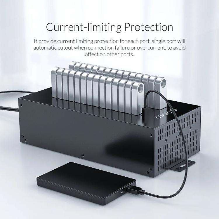 ORICO IH30P Industrial Grade 30 Ports USB 2.0 Hub, Plug:EU Plug(Black) - free shipping - PMC TechLife - Order now!