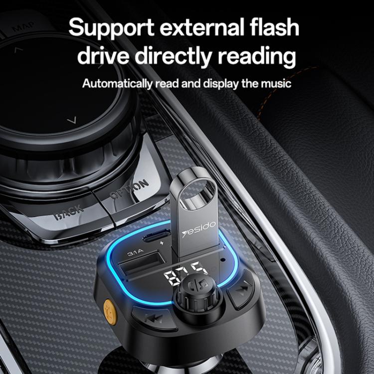 Yesido Y70 Car Bluetooth FM Transmitter(Black) - Bluetooth Car Kits by Yesido | Online Shopping South Africa | PMC TechLife | Buy Now Pay Later Mobicred
