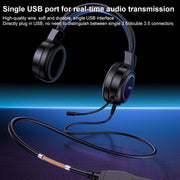 Yesido EK05 USB Wired RGB Light Gaming Headset with Mic, Cable length: 1.2m(Black)