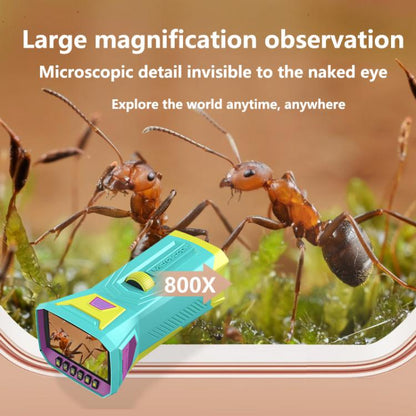 X1 3 inch HD Screen 800X Magnification Kids Microscope(Green) - free shipping - PMC Jewellery - Order now!