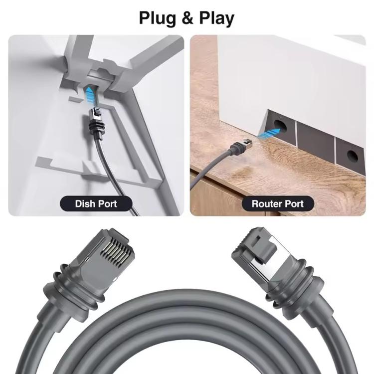 Onten SL301 Starlink Gen3 CAT6 1000Mbps Ethernet Connection Cable, Length:50m(Dark Grey)