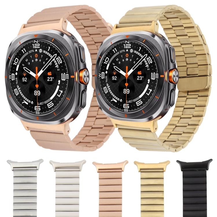 For Samsung Galaxy Watch Ultra 47mm Bamboo Stainless Steel Magnetic Watch Band(Sliver)