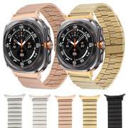 For Samsung Galaxy Watch Ultra 47mm Bamboo Stainless Steel Magnetic Watch Band(Starlight)