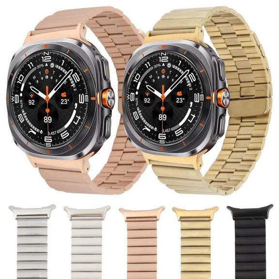 For Samsung Galaxy Watch Ultra 47mm Bamboo Stainless Steel Magnetic Watch Band(Starlight)