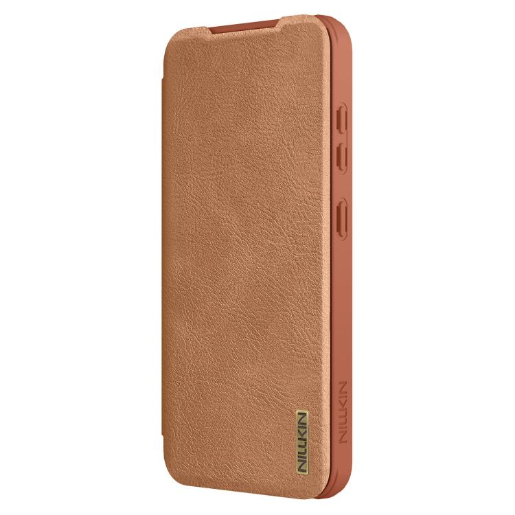 For Samsung Galaxy S25+ 5G NILLKIN QIN Series Pro Sliding Camera Cover Design Leather Phone Case(Brown) - free shipping - PMC Jewellery - Order now!