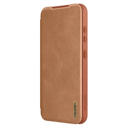 For Samsung Galaxy S25+ 5G NILLKIN QIN Series Pro Sliding Camera Cover Design Leather Phone Case(Brown) - free shipping - PMC Jewellery - Order now!