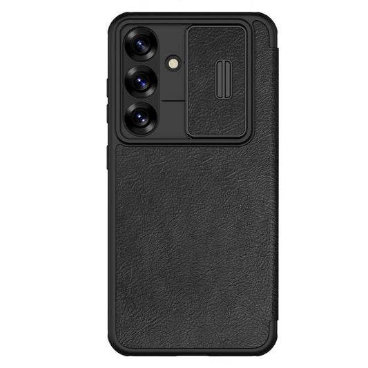For Samsung Galaxy S25+ 5G NILLKIN QIN Series Pro Sliding Camera Cover Design Leather Phone Case(Black) - free shipping - PMC Jewellery - Order now!