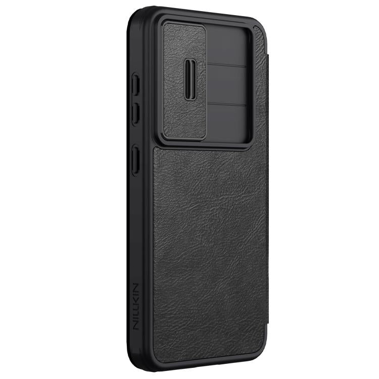 For Samsung Galaxy S25+ 5G NILLKIN QIN Series Pro Sliding Camera Cover Design Leather Phone Case(Black) - free shipping - PMC Jewellery - Order now!