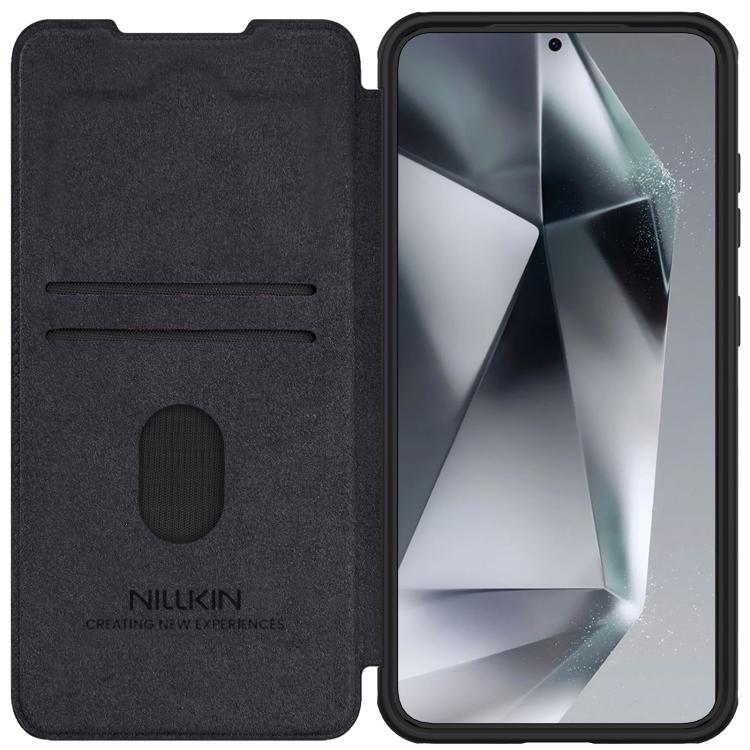 For Samsung Galaxy S25+ 5G NILLKIN QIN Series Pro Sliding Camera Cover Design Leather Phone Case(Black) - free shipping - PMC Jewellery - Order now!