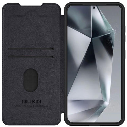 For Samsung Galaxy S25+ 5G NILLKIN QIN Series Pro Sliding Camera Cover Design Leather Phone Case(Black) - free shipping - PMC Jewellery - Order now!