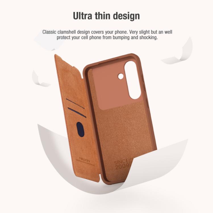 For Samsung Galaxy S25+ 5G NILLKIN QIN Series Pro Sliding Camera Cover Design Leather Phone Case(Black) - free shipping - PMC Jewellery - Order now!