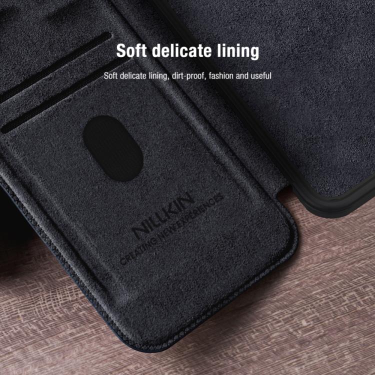 For Samsung Galaxy S25+ 5G NILLKIN QIN Series Pro Sliding Camera Cover Design Leather Phone Case(Black) - free shipping - PMC Jewellery - Order now!