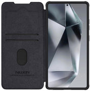 For Samsung Galaxy S25 Ultra 5G NILLKIN QIN Series Pro Sliding Camera Cover Design Leather Phone Case(Black)