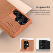 For Samsung Galaxy S25 Ultra 5G NILLKIN QIN Series Pro Sliding Camera Cover Design Leather Phone Case(Black)