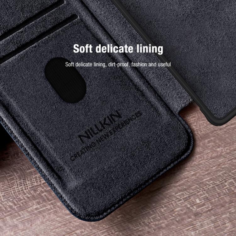 For Samsung Galaxy S25 Ultra 5G NILLKIN QIN Series Pro Sliding Camera Cover Design Leather Phone Case(Black)