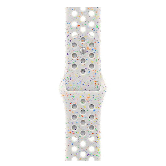 For Apple Watch 46mm / 49mm / 45mm / 44mm Coloful Silicone Watch Band(White Platinum)