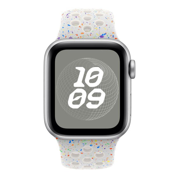 For Apple Watch 42mm / 41mm / 40mm / 38mm Coloful Silicone Watch Band(White Platinum)