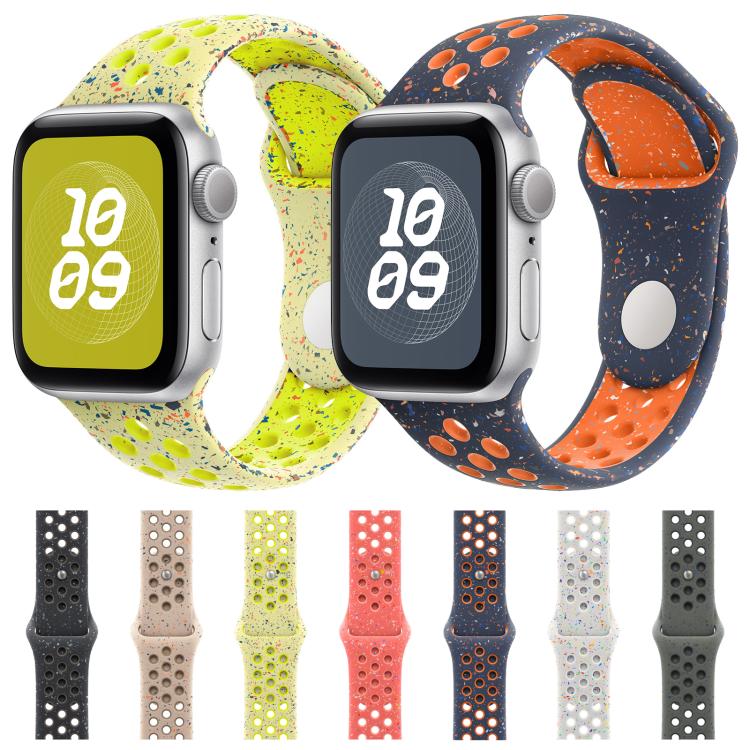 For Apple Watch 42mm / 41mm / 40mm / 38mm Coloful Silicone Watch Band(Dark Blue Mango) - free shipping - PMc TechLife - Order now!