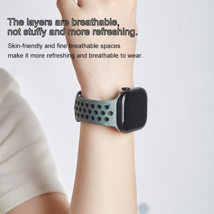 For Apple Watch 42mm / 41mm / 40mm / 38mm Coloful Silicone Watch Band(Orange Pink)